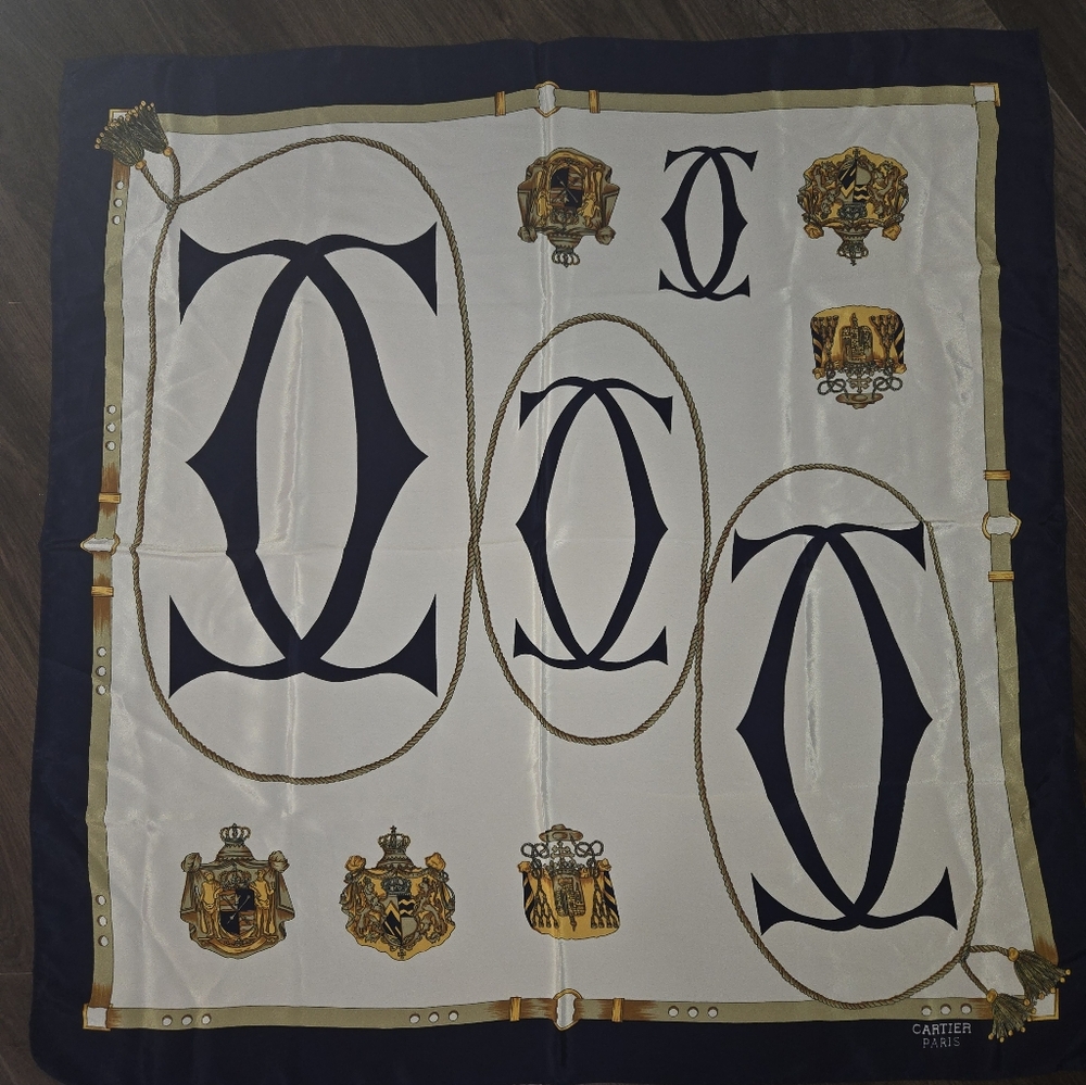 Cartier Vintage Paris Silk Scarf